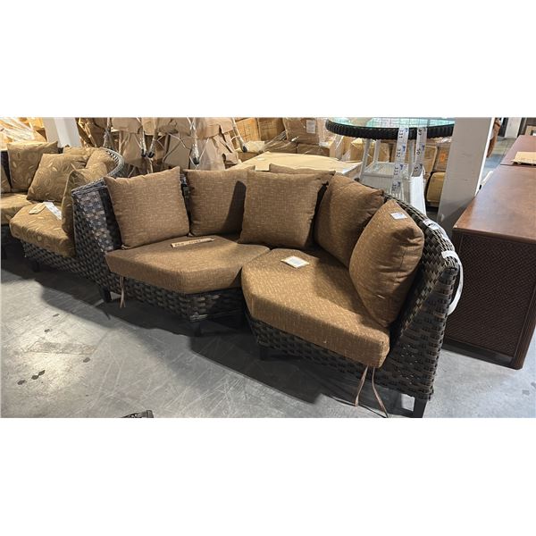 RATANA SAND SEBASTIAN CURVED CORNER CUDDLE COUCH 80"W
