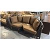 Image 1 : RATANA SAND SEBASTIAN CURVED CORNER CUDDLE COUCH 80"W