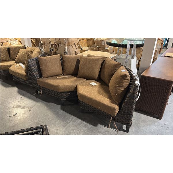 RATANA SAND SEBASTIAN CURVED CORNER CUDDLE COUCH 80"W