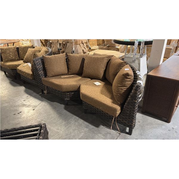 RATANA SAND SEBASTIAN CURVED CORNER CUDDLE COUCH 80"W