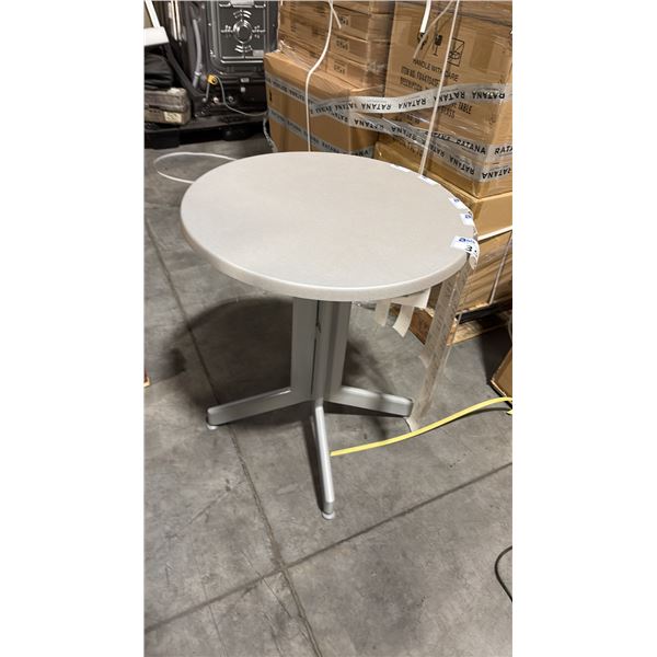 2 RATANA GREY PATIO SIDE TABLE APPROXIMATELY 24" ROUND