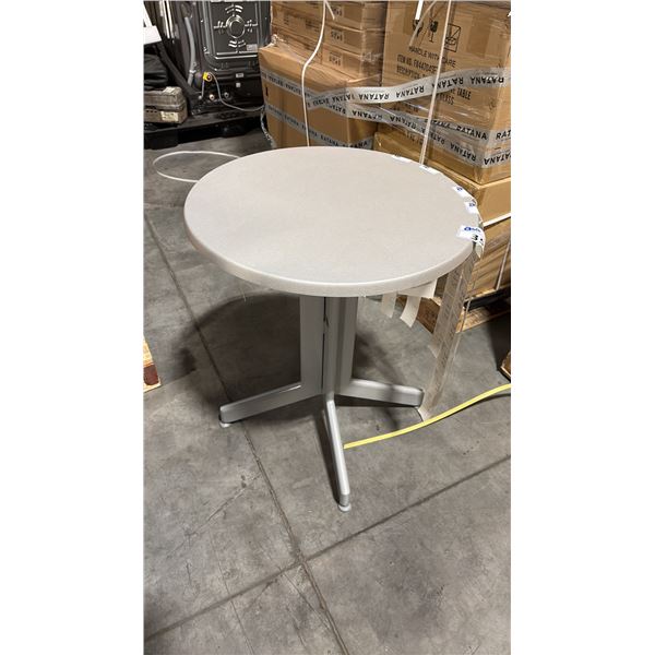 2 RATANA GREY PATIO SIDE TABLE APPROXIMATELY 24" ROUND