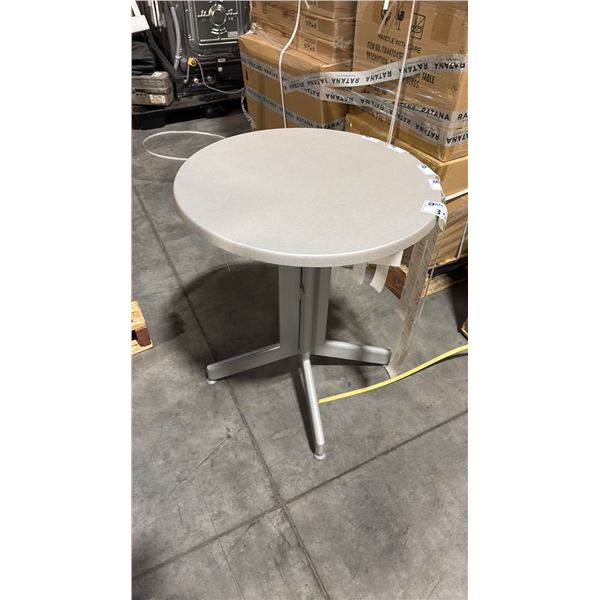 2 RATANA GREY PATIO SIDE TABLE APPROXIMATELY 24" ROUND