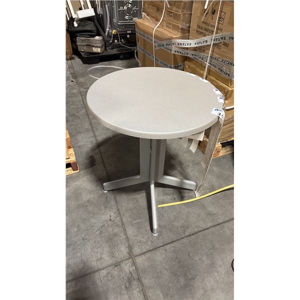 2 RATANA GREY PATIO SIDE TABLE APPROXIMATELY 24" ROUND