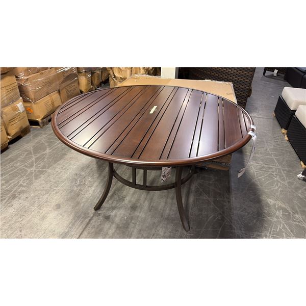 RATANA HAMILTON 54" ROUND BROWN ALUMINUM PATIO TABLE