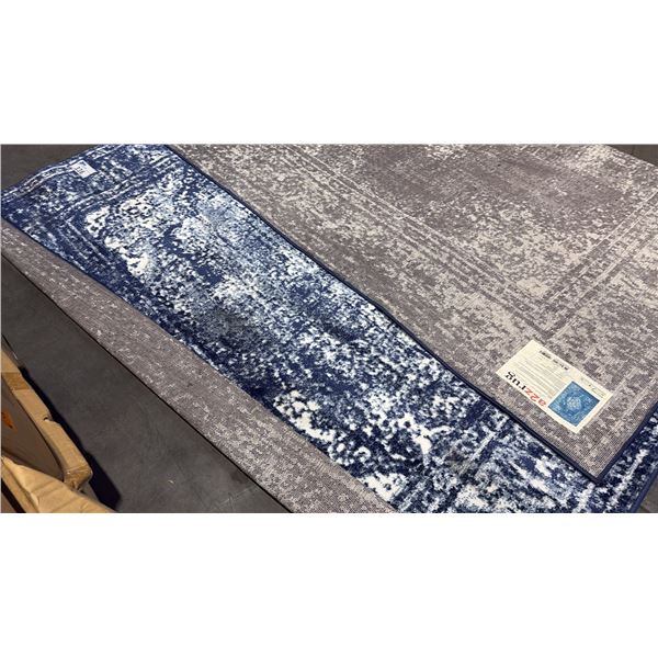 A2ZRUG SANTORIM COLLECTION BLUE/WHITE PATTERN RUG (200CM X 290CM)