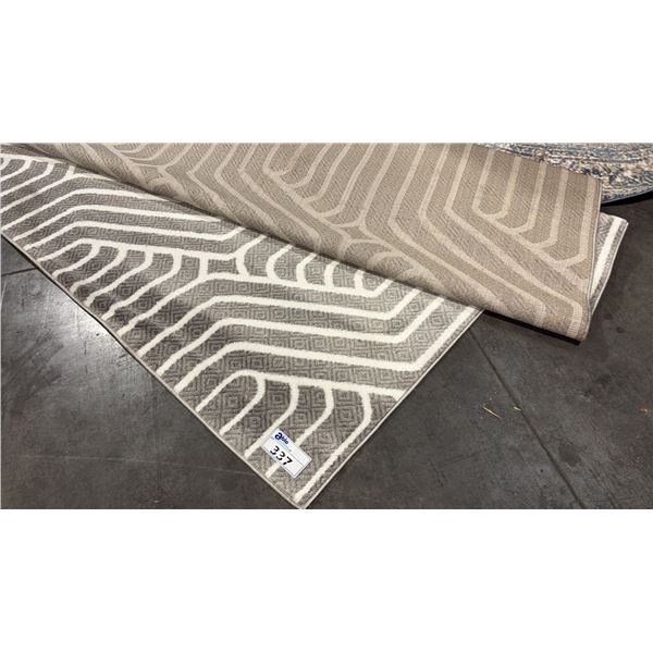 A2ZRUG PARIS COLLECTION GREY/WHITE PATTERN RUG (200CM X 290CM)
