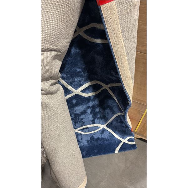 A2ZRUG SILK ROUTE COLLECTION BLUE/WHITE PATTERN RUG (152CM X 243CM)