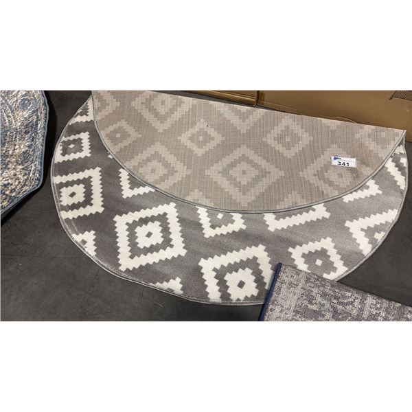 A2ZRUG TRENDY COLLECTION GREY/WHITE PATTERN RUG (160CM X 160CM)