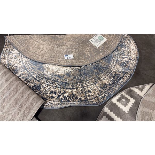 A2ZRUG SANTORONI COLLECTION BLUE/WHITE PATTERN RUG (160CM X 160CM)