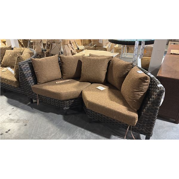 RATANA SAND SEBASTIAN CURVED CORNER CUDDLE COUCH 80"W