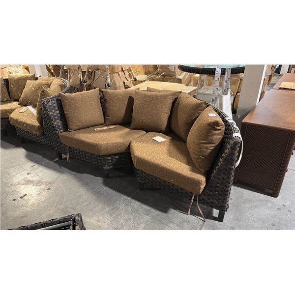 RATANA SAND SEBASTIAN CURVED CORNER CUDDLE COUCH 80"W