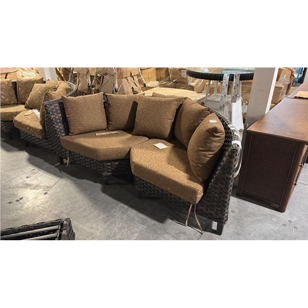RATANA SAND SEBASTIAN CURVED CORNER CUDDLE COUCH 80"W