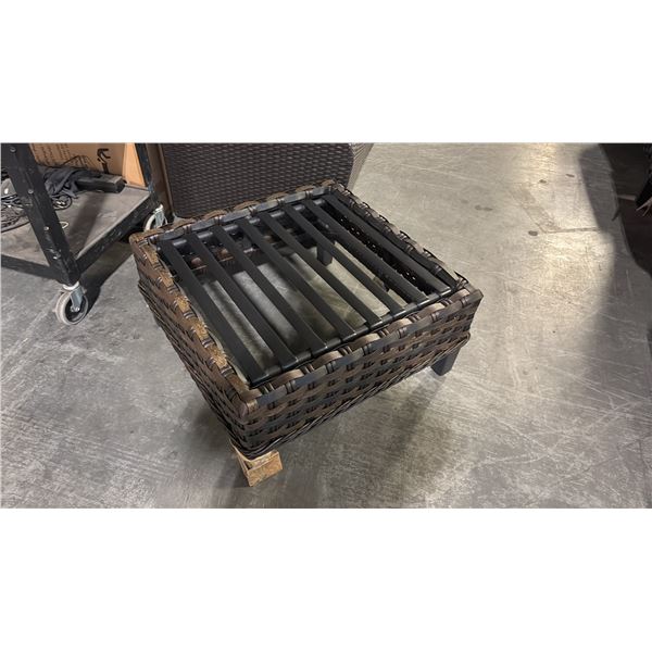 2 RATANA PATIO OTTOMANS *NO CUSHIONS*