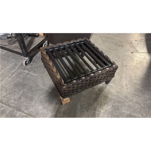 2 RATANA PATIO OTTOMANS *NO CUSHIONS*