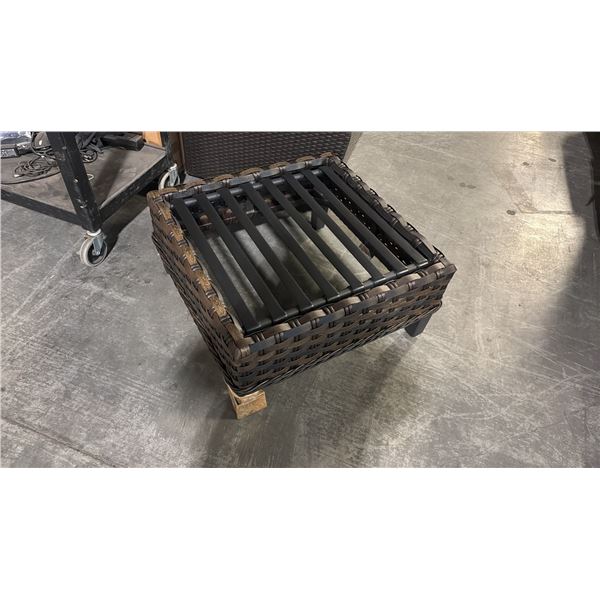 2 RATANA PATIO OTTOMANS *NO CUSHIONS*