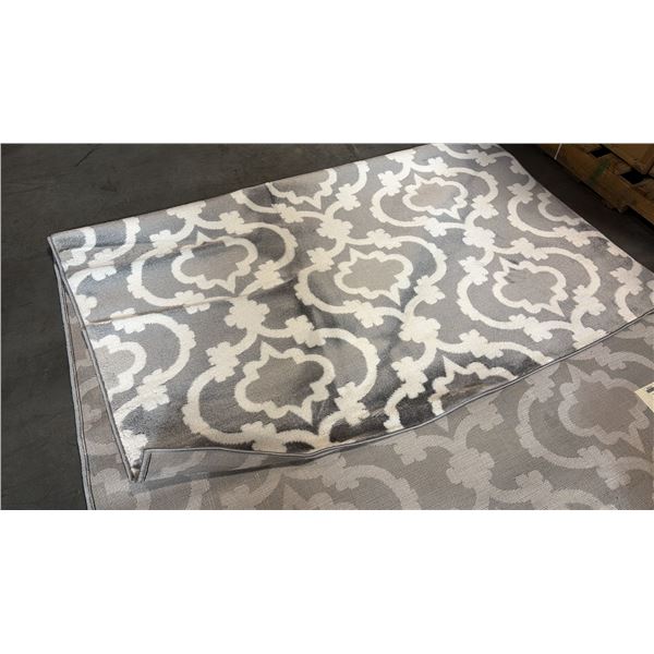 A2ZRUG TRENDY COLLECTION GREY/WHITE PATTERN RUG (160CM X 230CM)