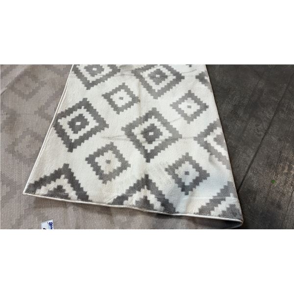 A2ZRUG TRENDY COLLECTION GREY/WHITE PATTERN RUG (160CM X 230CM)