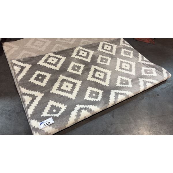 A2ZRUG TRENDY COLLECTION GREY/WHITE PATTERN RUG (160CM X 230CM)