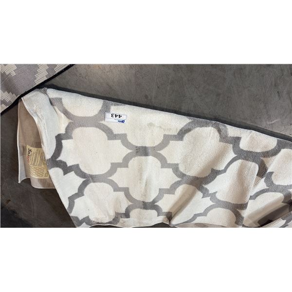 A2ZRUG TRENDY COLLECTION GREY/WHITE PATTERN RUG (160CM X 230CM)