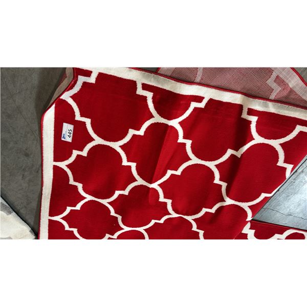 A2ZRUG TRENDY COLLECTION RED/WHITE PATTERN RUG (160CM X 230CM)