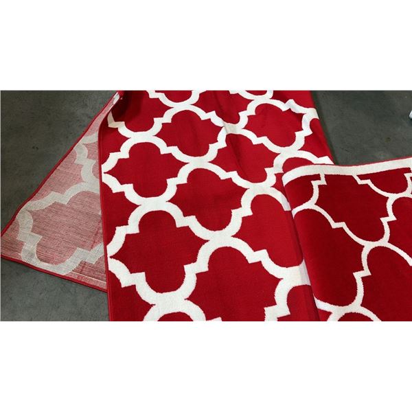 A2ZRUG TRENDY COLLECTION RED/WHITE PATTERN RUG (160CM X 230CM)