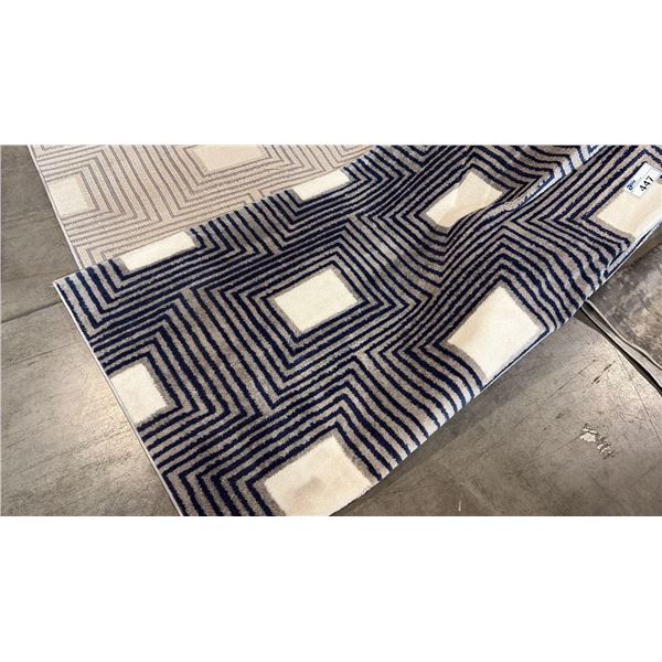 A2ZRUG PARIS COLLECTION GREY/BLUE PATTERN RUG (160CM X 230CM)