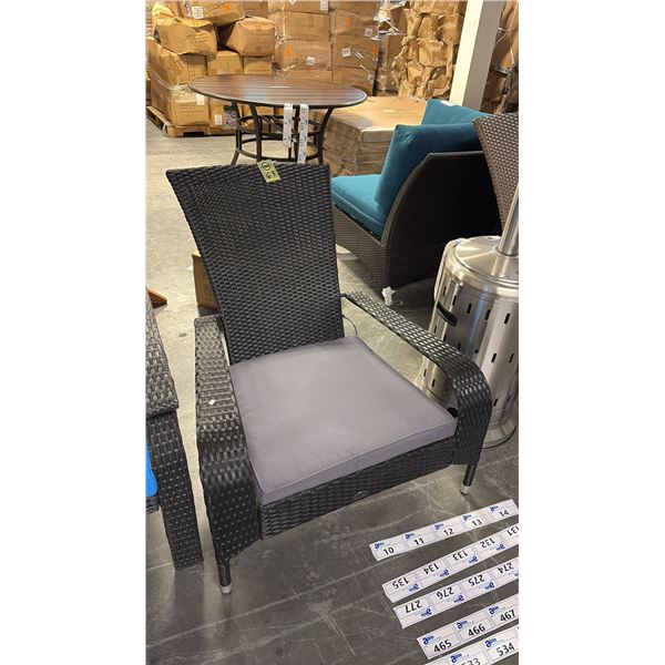 PATIO FLARE BLACK/GREY MUSKOKA PATIO CHAIR