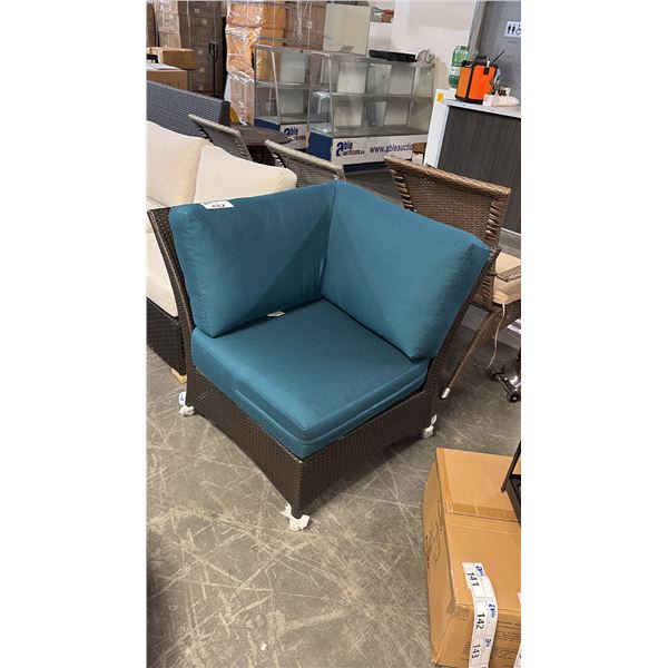 RATANA PALM HARBOR TEAL CORNER PATIO CHAIR