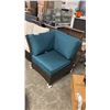 Image 1 : RATANA PALM HARBOR TEAL CORNER PATIO CHAIR