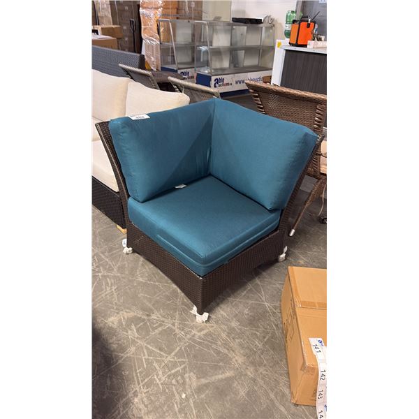 RATANA PALM HARBOR TEAL CORNER PATIO CHAIR