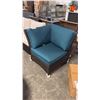 Image 1 : RATANA PALM HARBOR TEAL CORNER PATIO CHAIR