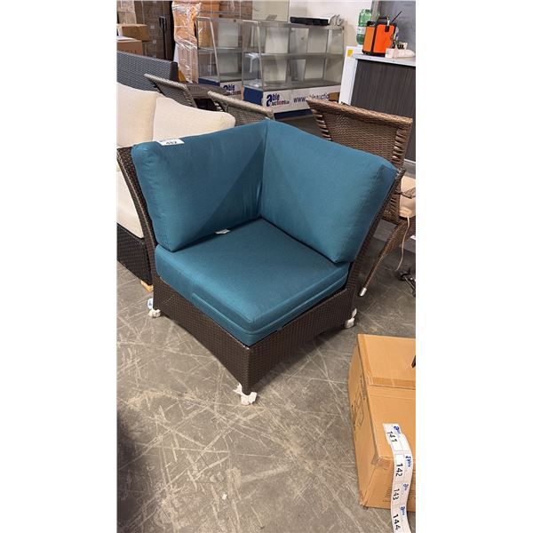 RATANA PALM HARBOR TEAL CORNER PATIO CHAIR