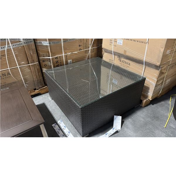 RATANA 39 X39  GLASS TOP PATIO END TABLE