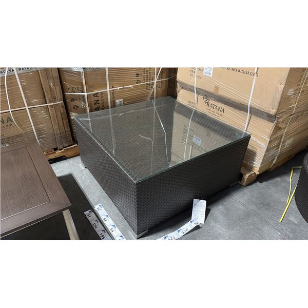 RATANA 39 X39  GLASS TOP PATIO END TABLE