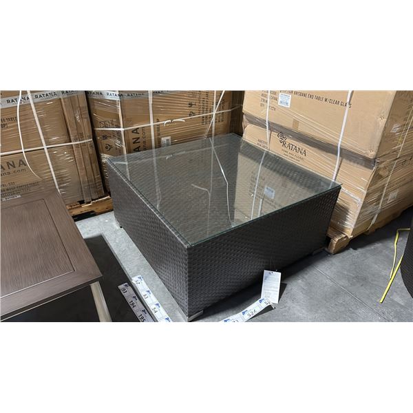 RATANA 39 X39  GLASS TOP PATIO END TABLE