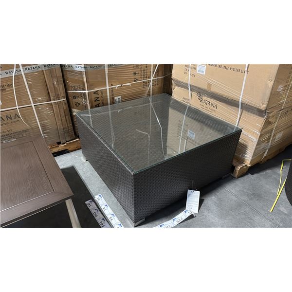 RATANA 39 X39  GLASS TOP PATIO END TABLE