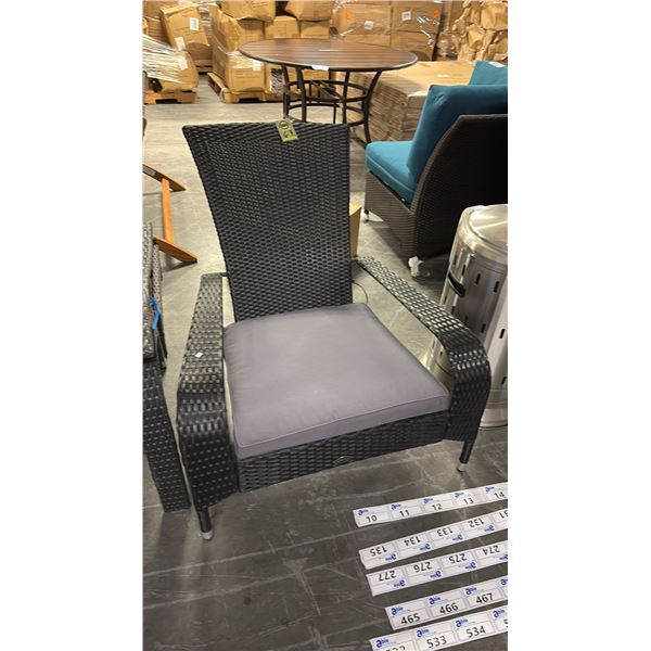 PATIO FLARE BLACK/GREY MUSKOKA PATIO CHAIR