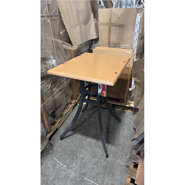 RATANA BAR HEIGHT PATIO TABLE WITH DURAWOOD TABLE TOP APPROXIMATELY 31"X24"