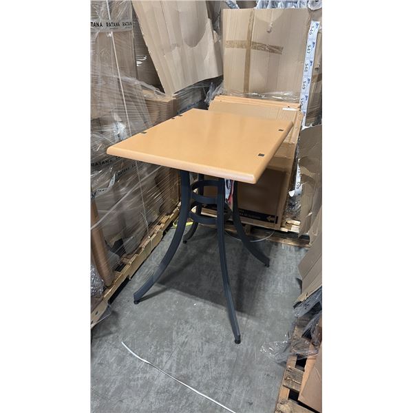 RATANA BAR HEIGHT PATIO TABLE WITH DURAWOOD TABLE TOP APPROXIMATELY 31"X24"