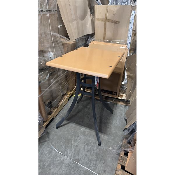 RATANA BAR HEIGHT PATIO TABLE WITH DURAWOOD TABLE TOP APPROXIMATELY 31"X24"