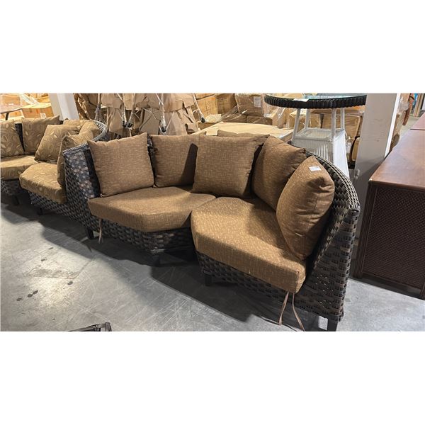 RATANA SAND SEBASTIAN CURVED CORNER CUDDLE COUCH 80"W