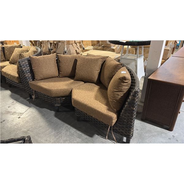 RATANA SAND SEBASTIAN CURVED CORNER CUDDLE COUCH 80"W