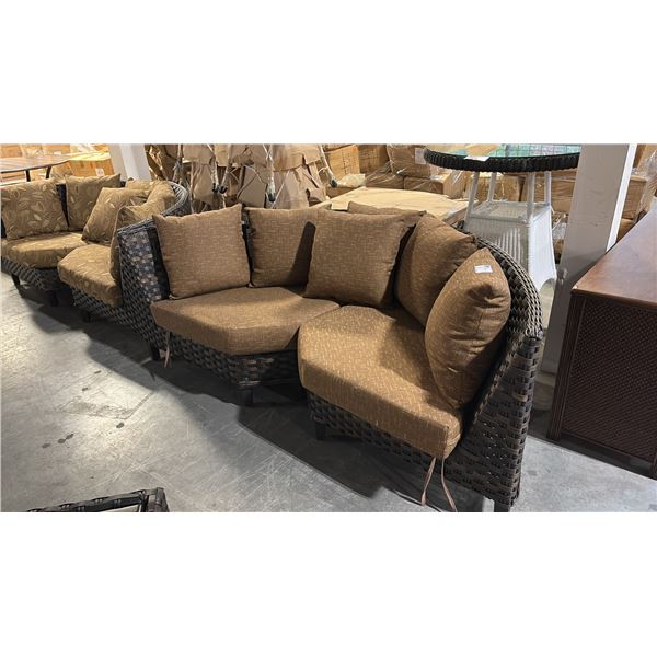 RATANA SAND SEBASTIAN CURVED CORNER CUDDLE COUCH 80"W