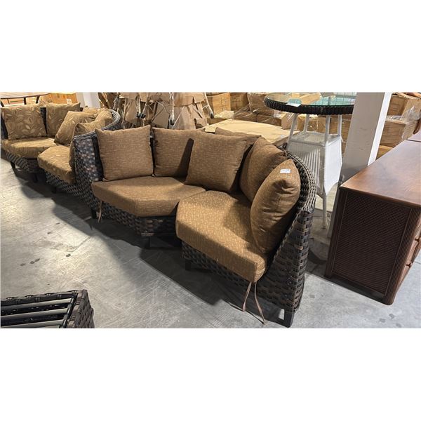 RATANA SAND SEBASTIAN CURVED CORNER CUDDLE COUCH 80"W