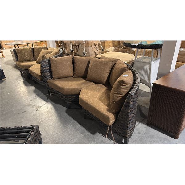 RATANA SAND SEBASTIAN CURVED CORNER CUDDLE COUCH 80"W