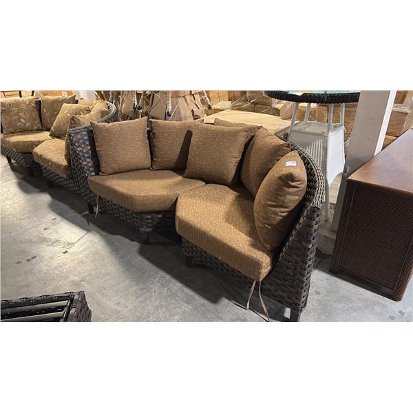 RATANA SAND SEBASTIAN CURVED CORNER CUDDLE COUCH 80"W