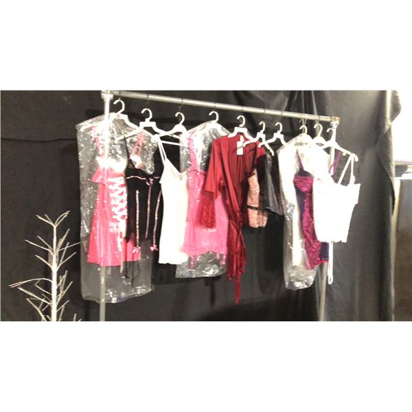 10 ASSORTED PIECES OF LINGERIE ASSORTED SIZES AND STYLES