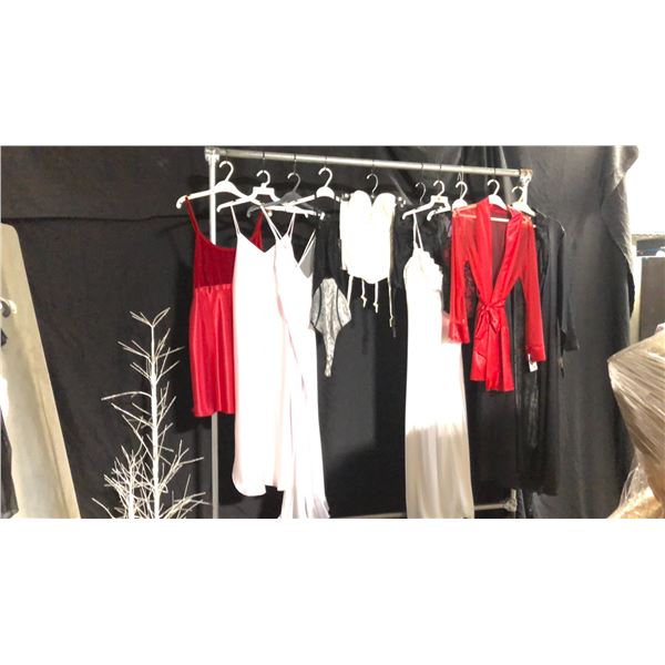 10 ASSORTED PIECES OF LINGERIE ASSORTED SIZES AND STYLES