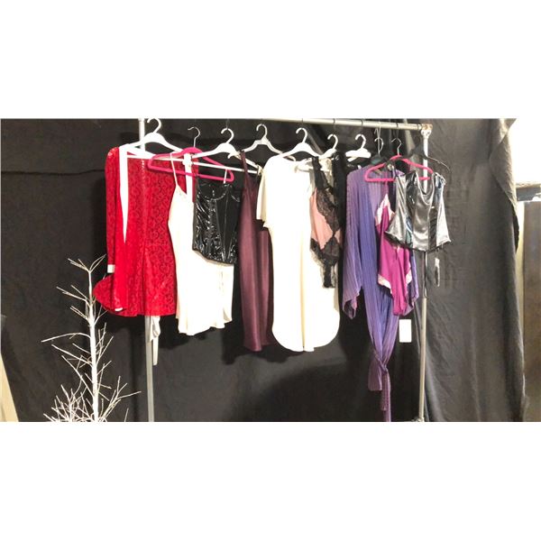 10 ASSORTED PIECES OF LINGERIE ASSORTED SIZES AND STYLES